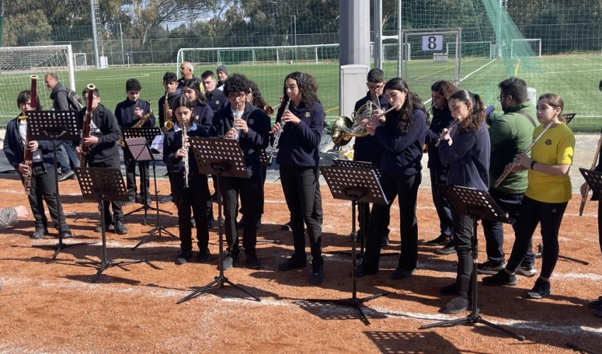 Arts Week meets Sports Day: School Band Brings the Beat to the Athletic Field!